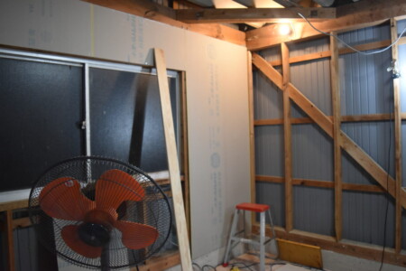 石膏ボードの裏表が逆さま。